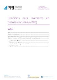 Principios para inversores en finanzas inclusivas (PIIF)
