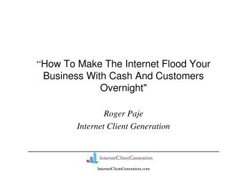 âHow To Make The Internet Flood Your Business ... - Live Out Loud