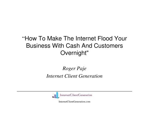 âHow To Make The Internet Flood Your Business ... - Live Out Loud