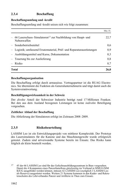 07.020 Botschaft über die Beschaffung von Rüstungsmaterial