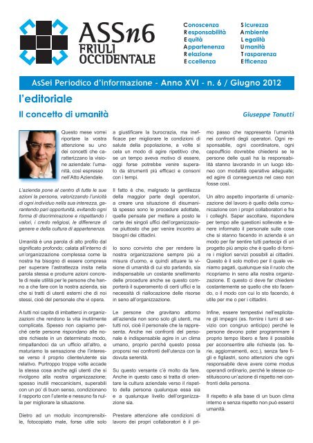 l'editoriale Il concetto di umanitÃ  - Friuli Occidentale