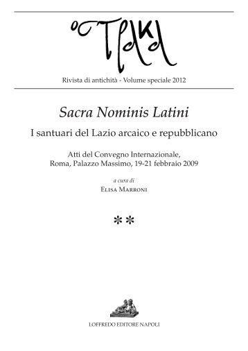 Sacra Nominis Latini - Loffredo Editore