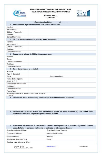 Formulario de una empresa