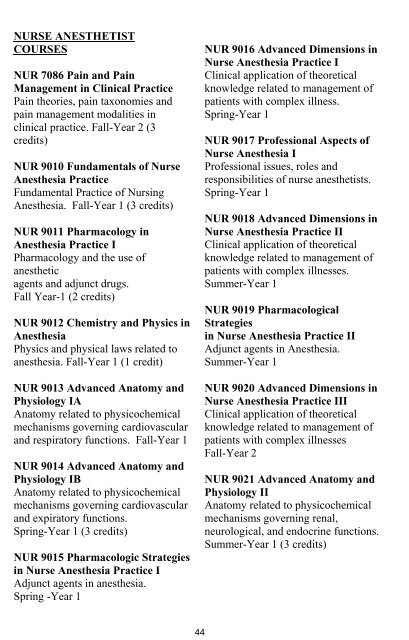College of Nursing Graduate Catalog - Villanova University
