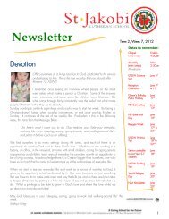 Newsletter - St Jakobi Lutheran School