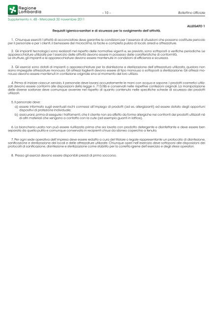 Regolamento regionale n. 6 del 28/11/2011 ... - Sportello Unico