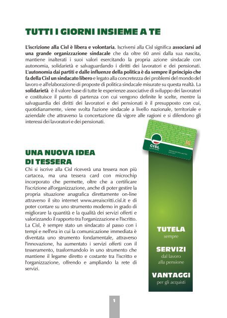 scarica la brochure informativa - Cisl