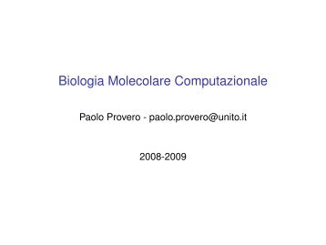 Biologia Molecolare Computazionale