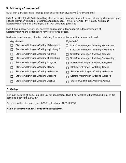 Anmodning om separation