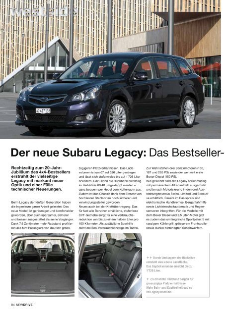 Modellneuheiten Der neue Legacy AwD Der neue Outback ... - Subaru