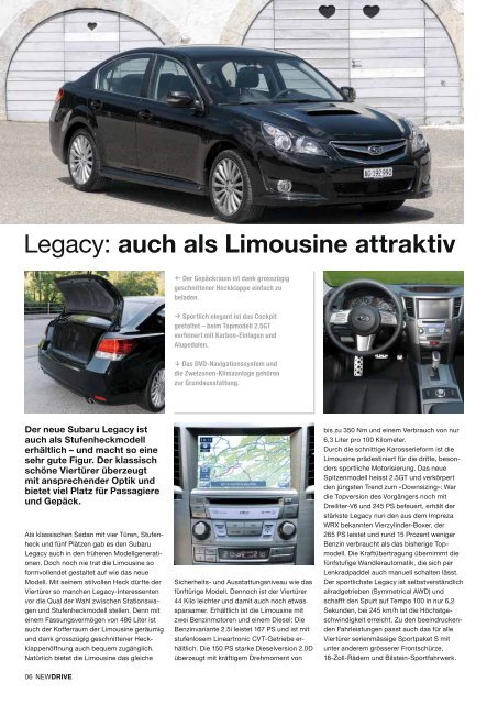 Modellneuheiten Der neue Legacy AwD Der neue Outback ... - Subaru