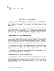 The Wilshire Internet Index - Wilshire Associates