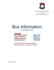 PARK RIDGE TRANSIT BUSES - Canterbury College