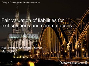 Fair valuation of liabilities for exit solutions and commutations