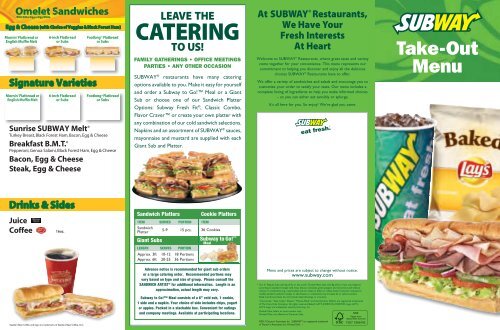 Menu - Subway