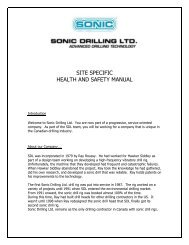 Employee Health and Safety Manual - Sonic Drilling Ltd.