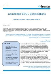 Fronter Cambridge ESOL Examinations