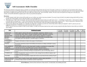 Self-Assessment: Skills Checklist