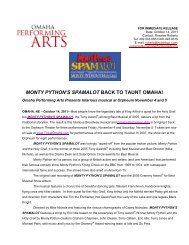 monty python's spamalot back to taunt omaha! - Omaha Performing ...