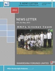 NEWS LETTER - Ramkrishna Forgings Limited