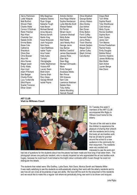 End of Term Newsletter No 430 - Sir John Lawes School