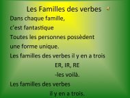 Les Familles des verbes