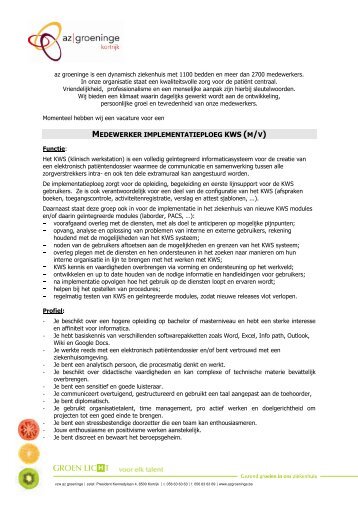 medewerker implementatieploeg kws (m/v) - Zorgnet Vlaanderen