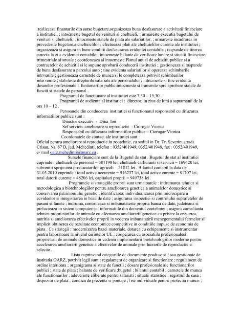 MINISTERUL AGRICULTURII SI DEZVOLTARII RURALE ... - anarz