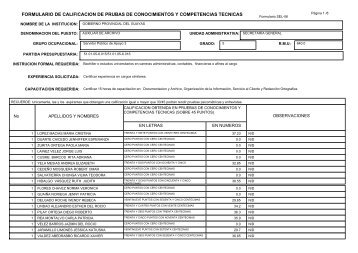 formulario de calificacion de prubas de conocimientos y ...