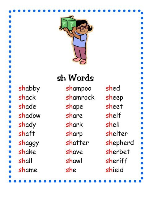 5 Letter Words With Sh