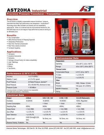 Datasheet w/ Dimensions - American Sensor Technologies