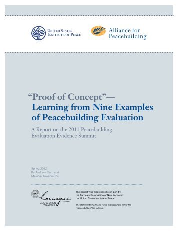 Learning from Nine Examples of Peacebuilding Evaluation