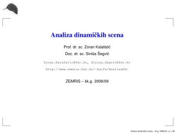 Analiza dinamiÃ‹Â‡ckih scena - Zemris - FER