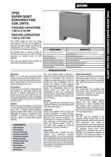 YFSE SUPER QUIET EUROVENT FAN COIL UNITS