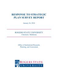 Response to Strategic Plan Survey - Rogers State University