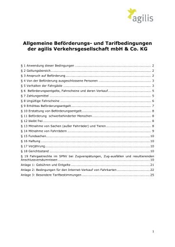 Allgemeine Beförderungs - agilis Verkehrsgesellschaft mbH & Co. KG