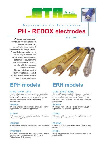 PH - REDOX electrodes - A.T.A. srl