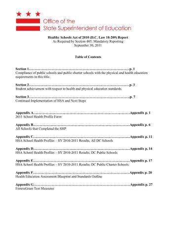 school health profile form - osse