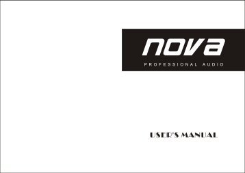 USER'S MANUAL - NOVA by CRAAFT Audio