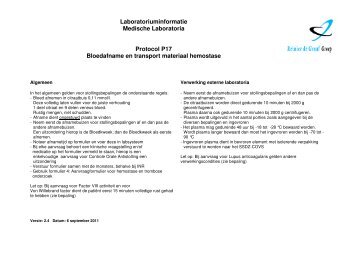 Hemostase - Diagnostisch centrum SSDZ - Reinier de Graaf Groep