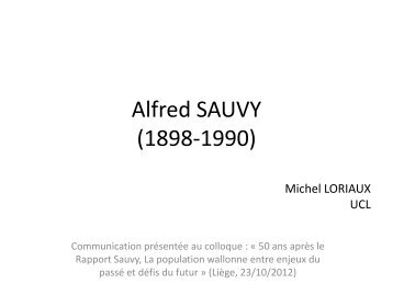 Alfred SAUVY (1898-1990) - Conseil Ã©conomique et social de la ...