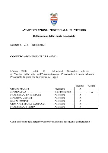 MARIO LEGA - Provincia di Viterbo