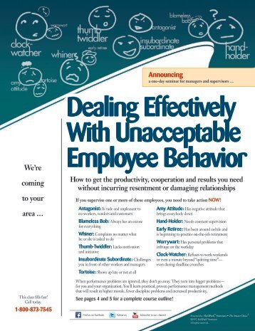 Dealing Effectively With Unacceptable Employee Behavior