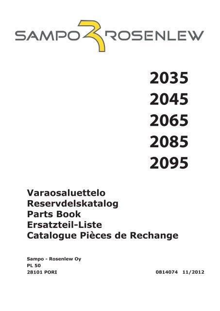 Varaosaluettelo Reservdelskatalog Parts Book  - Sampo-Rosenlew