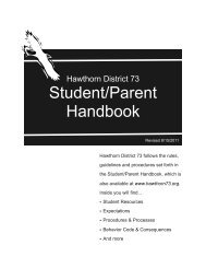 Student/Parent Handbook - Hawthorn School District 73
