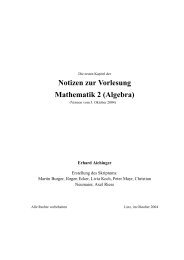 Notizen zur Vorlesung Mathematik 2 (Algebra)