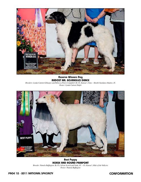 2011 National Supplement - Borzoi Club of America, Inc.