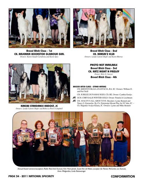 2011 National Supplement - Borzoi Club of America, Inc.