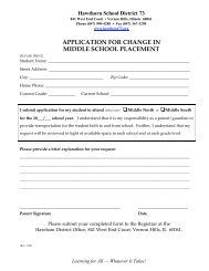 application for change in middle school placement - Hawthorn ...