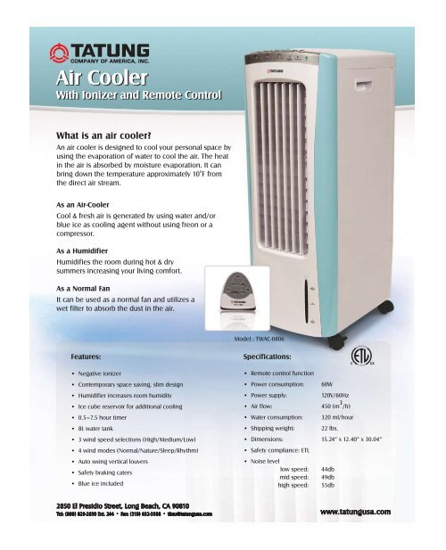 Air Cooler Air Cooler Tatung